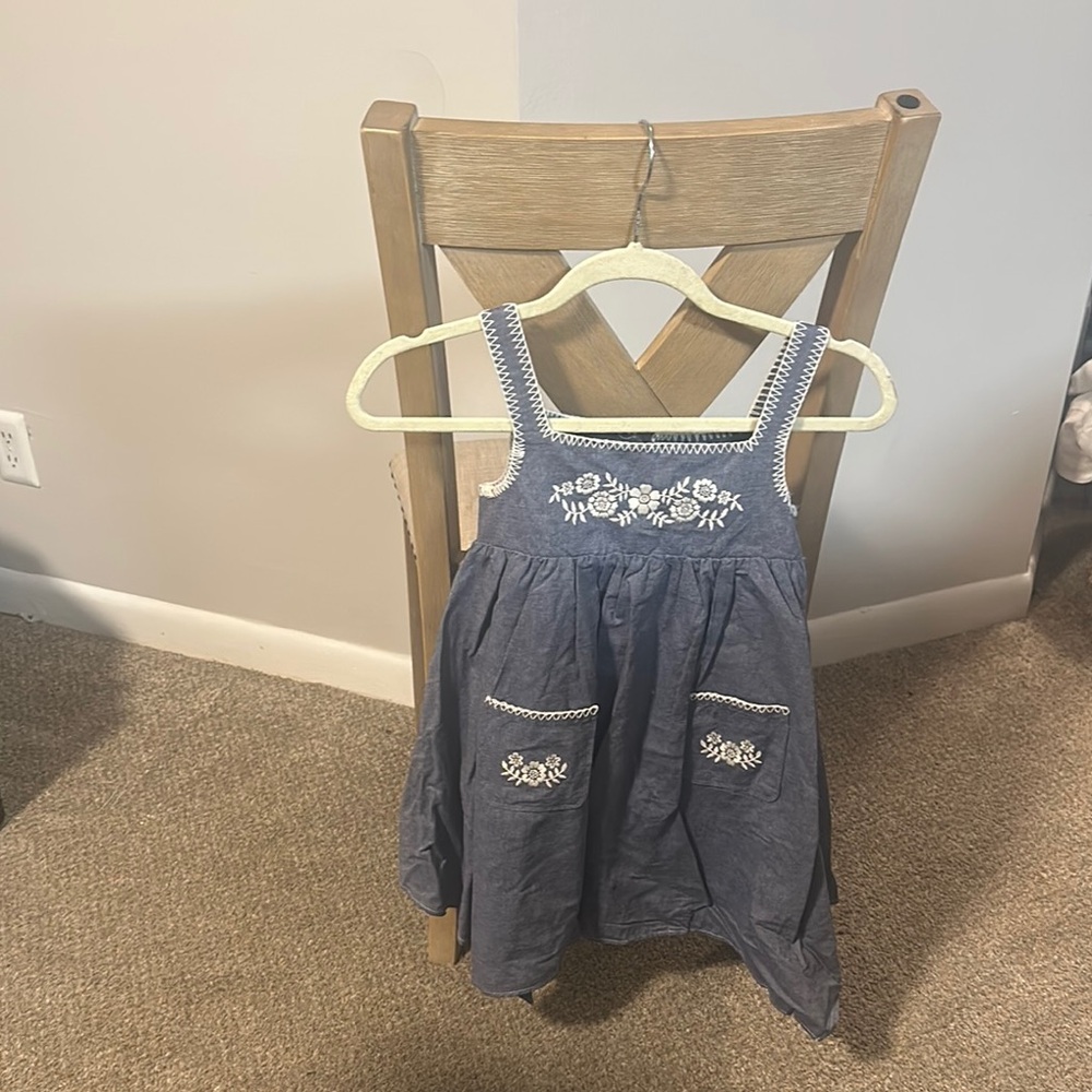 Chic Blue Dress with White Trim